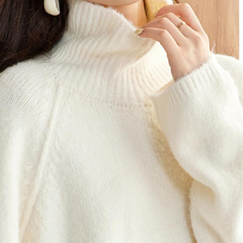 Srcr Women's Wool Blend Heavy Knit High-Neck Sweater