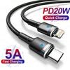 Кабель USB C KEAI PD 20 Вт для iPhone 11 12 13 14 Pro Max 8 Plus XS, кабели быстрой зарядки типа C для зарядного устройства Apple, плетеный провод для передачи данных