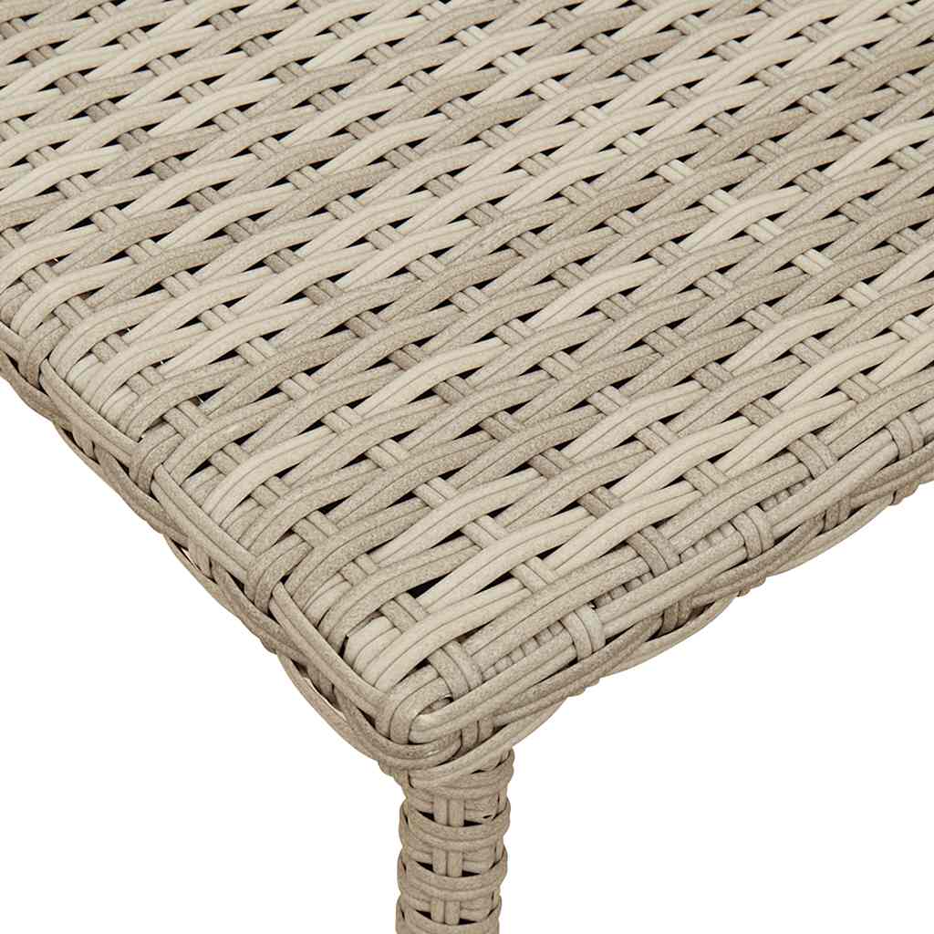 Garden Coffee Table Rectangular Light Grey 60 x 40 x 37 cm Poly Rattan