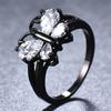 eBay black gold blue zircon butterfly ring, small animals