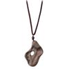 Jewelry Adjustable Long Chain Vintage Natural Stone Necklace Sandalwood Pendant Handmade Wooden