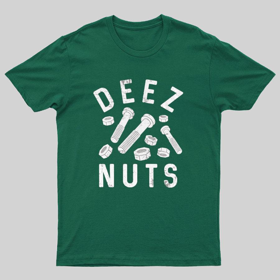 Deez Nuts and Bolts Funny Cotton Summer Casual Cool Loose T-Shirt