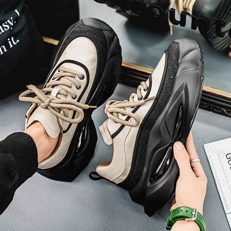 Модная повседневная мужская обувь с увеличением роста 2025 Весенний тренд моды Универсальная спортивная обувь на толстой подошве Модный тренд Массивные кроссовки