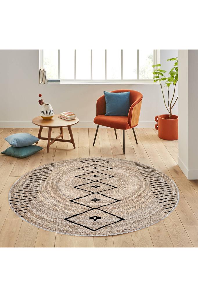 Rovigo Home Моющийся круглый ковер с принтом RHM7065-SD349