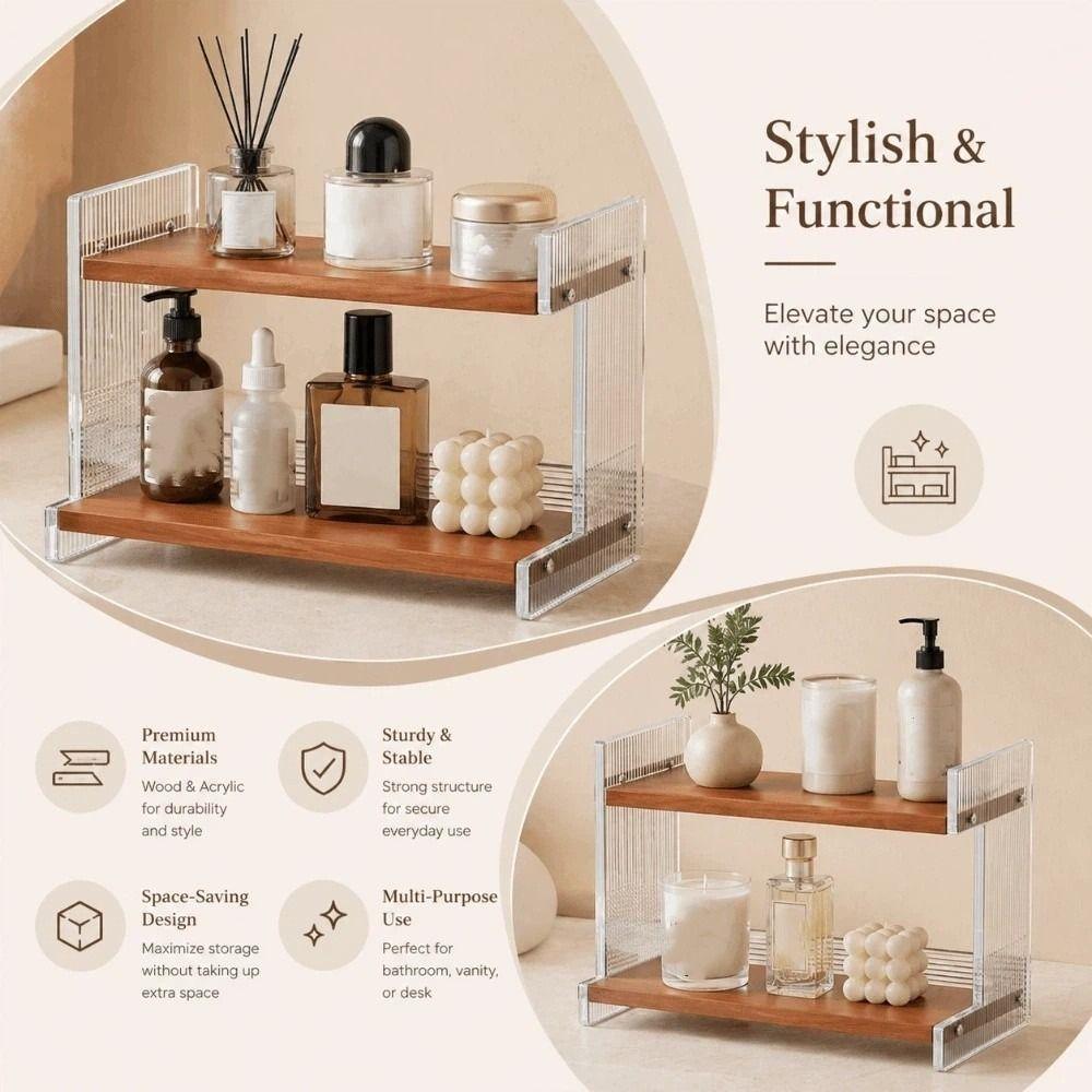 Multi-layer Design Counter Storage Shelf Vanity Sink Organizer  Bathroom Countertop