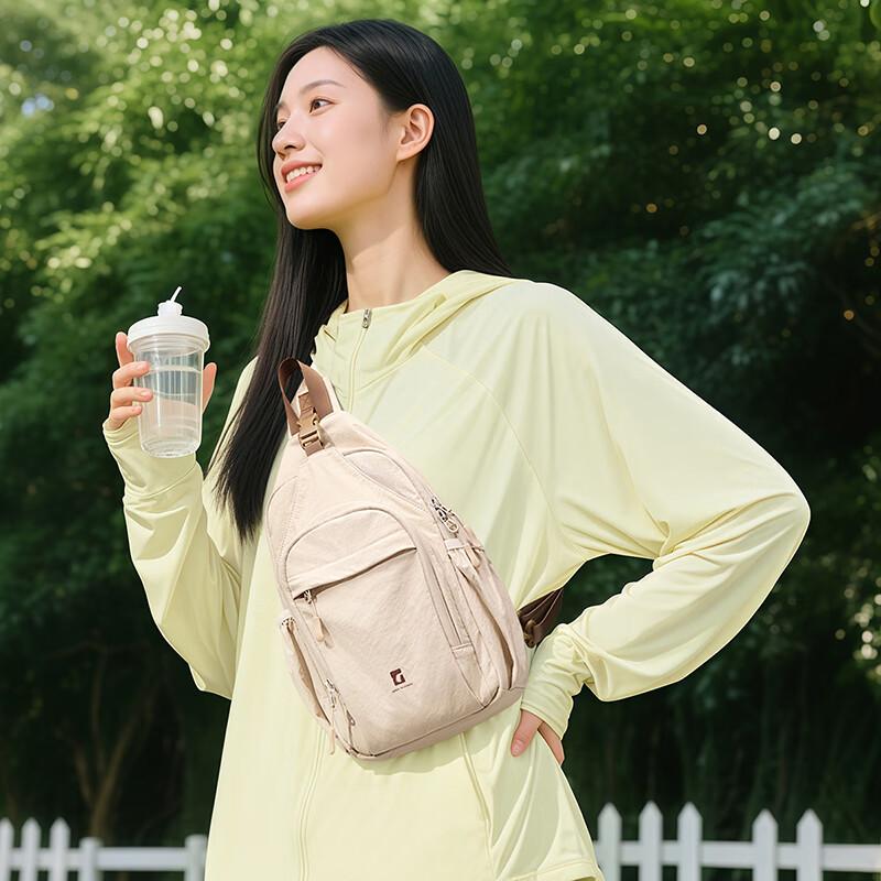 GOLF Lightweight Shoulder Backpack, Casual Chest Bag, Crossbody Sport Bag, Khaki