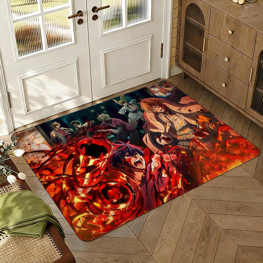 Tougen Anki Dark Demon of Paradise Thickened Absorbent Non-Slip Floor Mat Bedroom Living Room Door Mat Flannel Rug