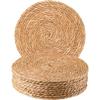 Round Woven Placemats Natural Straw Braided Rattan Placemats Heat Resistant Boho Place Mats For Dining Table JT314
