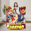 Subway Surfers Вязаное одеяло Фланелевое Беговое Легкое Тонкое Плед для Дома Дивана Кровати Ковер