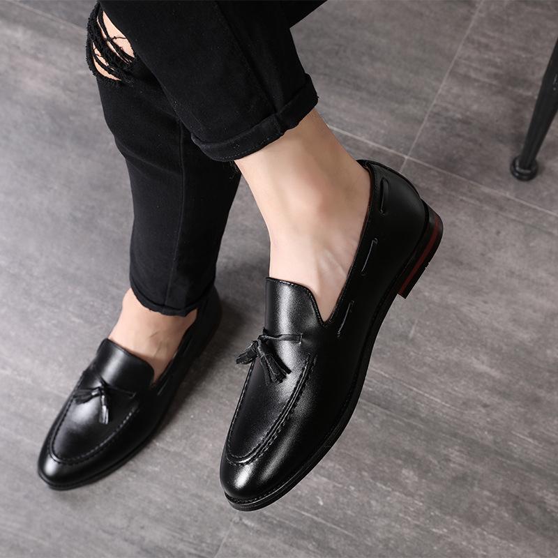 Men's Casual Leather Shoes Mens Driving Loafers Light Moccasins Men Trendy Tassels Party Wedding Flats EUR Sizes 38-48