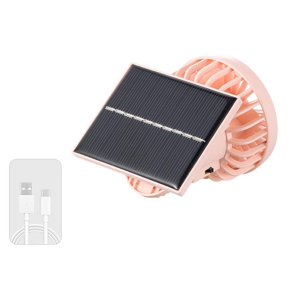 Adjustable Clip on Mini Fan Low Noise Mini Solar Powered Fan Convenient Portable Solar Fan  Camping