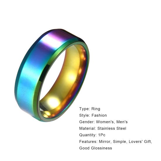 1 шт. кольцо унисекс из нержавеющей стали с зеркалом, легкое кольцо на палец