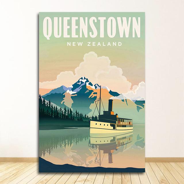 Пейзаж, холст, живопись, настенные картины, домашний декор, скандинавский винтажный постер с городами для путешествий, Нью-Йорк, Нидерланды, Амстердам, Лондон, без рамки