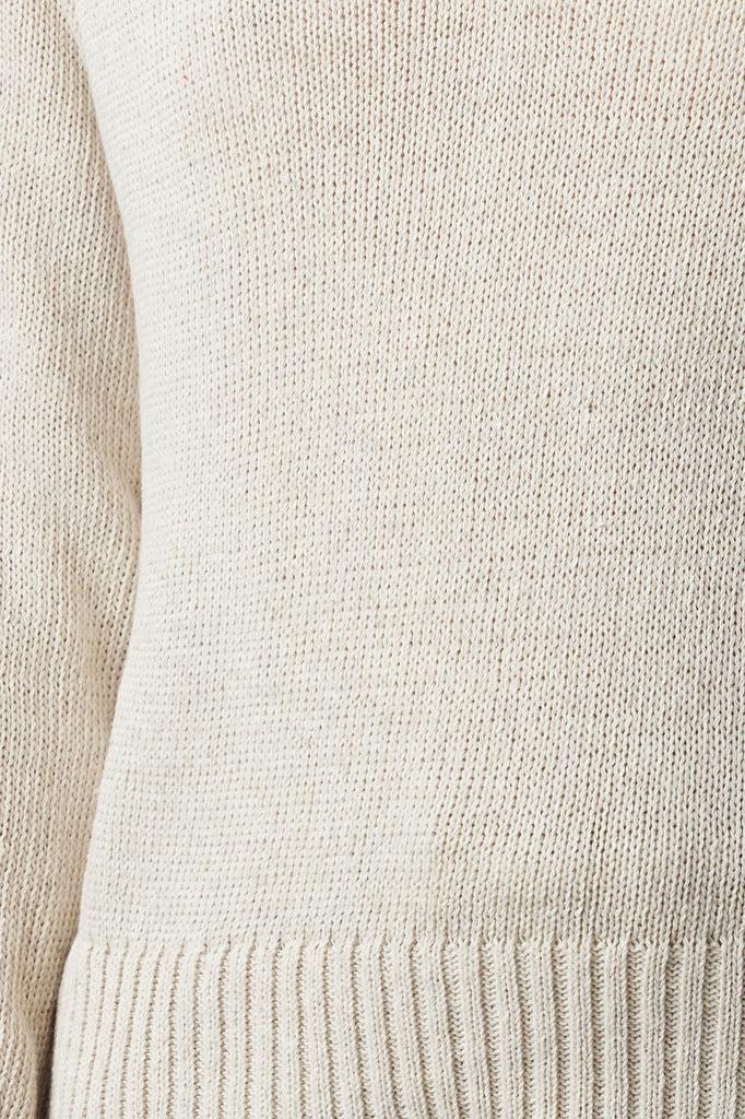 Женский модный стильный свитер, норковый ажурный перфорированный хлопковый трикотаж с v-образным вырезом, свитер