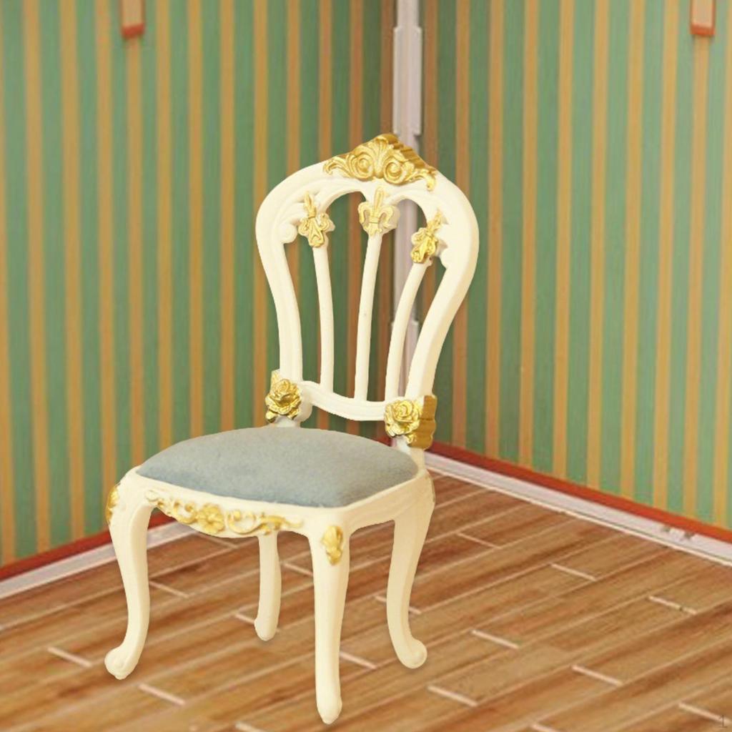 1/12 Scale Dollhouse Chair Decorative Model Decoration Artificial Mini Dining Miniature