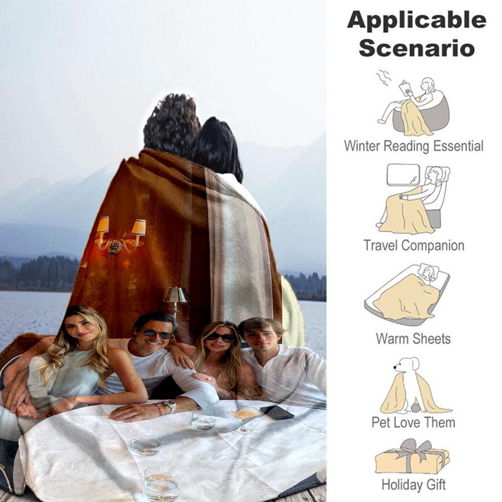 Customize Photo Personalized picture Blanket Lightweight Personalized Blanket Durable Comfort Great for Picnics Sofa Chair Bed