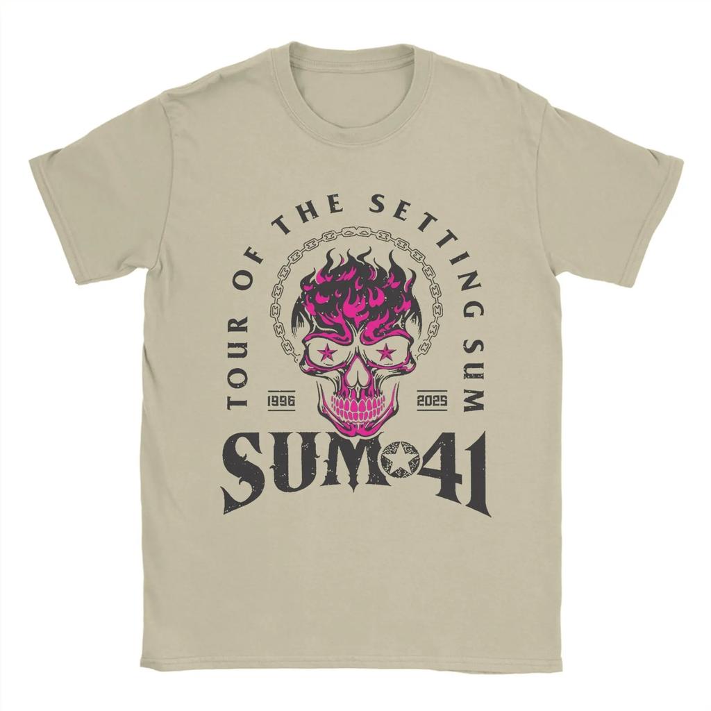 Финальный тур Sum 41 Футболка Унисекс Женская Смешная Хлопковая Футболка Круглый Воротник Короткий Рукав Футболки Большого Размера Топы