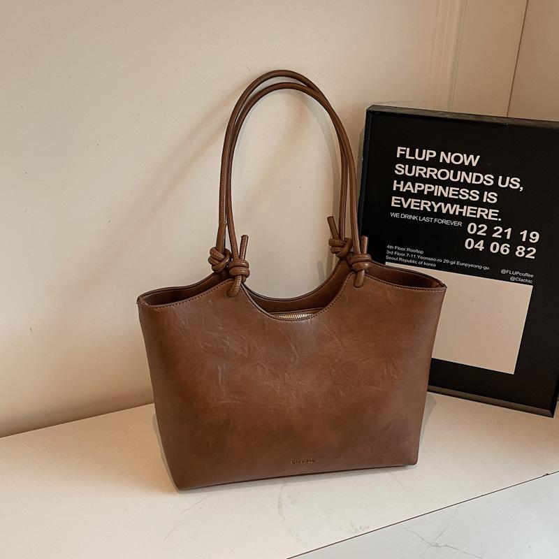 Ретро Сумка-подмышка с высокой привлекательностью, Вместительная сумка для поездок на работу, Простая сумка-тоут через плечо