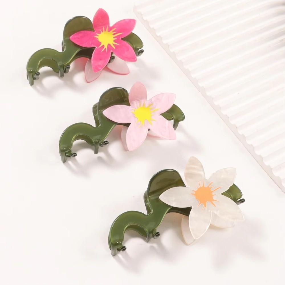 Forest Style Large Hair Clip Colorful Acetate Shark Clip Personalized Hair Grab Clip Travel