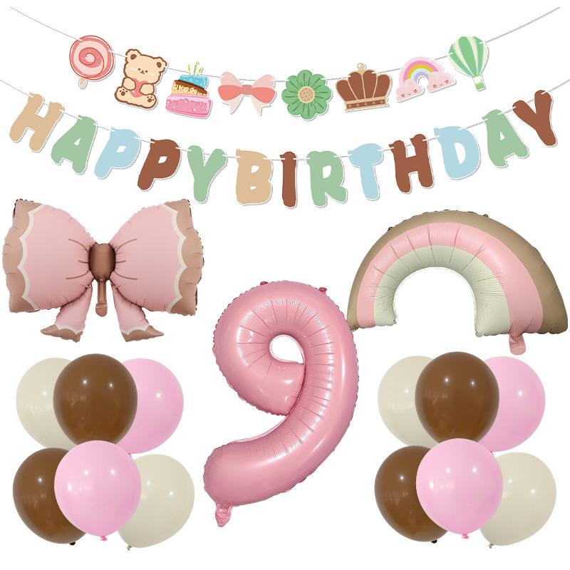 Ветер Матовый Бант Алюминиевая Фольга Воздушный Шар Флаг Композиция Реквизит Украшение для Вечеринки по Случаю Дня Рождения Набор Воздушных Шаров