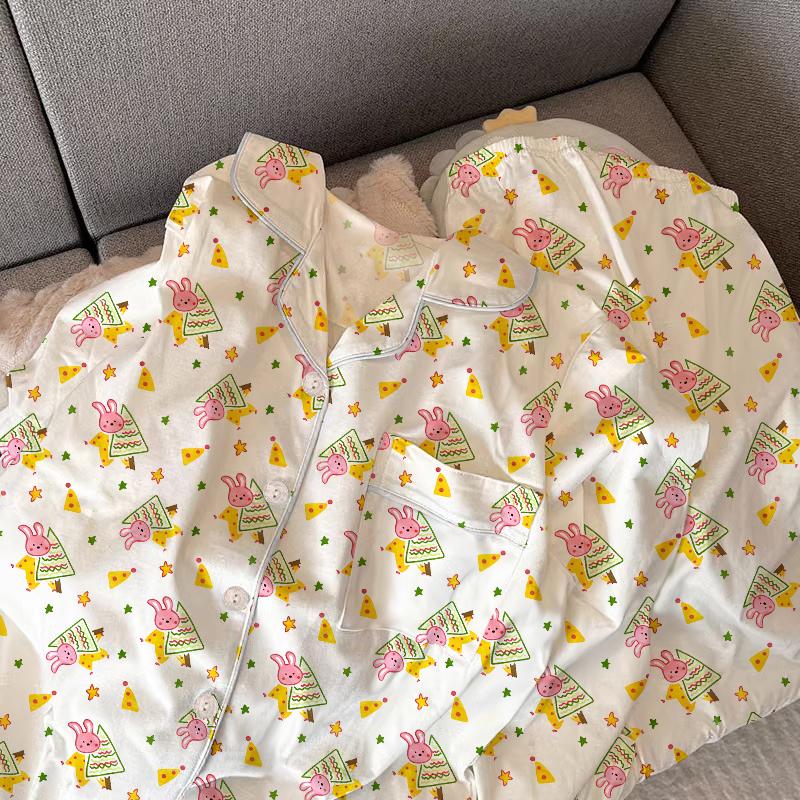 Весна Осень Милый Сетчатый Девочки Пижамный Комплект Длинный Рукав Для Отдыха Пижамы Женщин Свободная Ночная Рубашка Домашняя Одежда Костюм