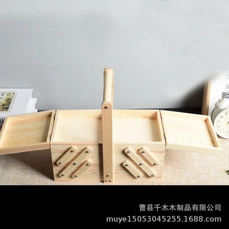 Деревянная швейная шкатулка для хранения ювелирных изделий, косметика, органайзер для дома