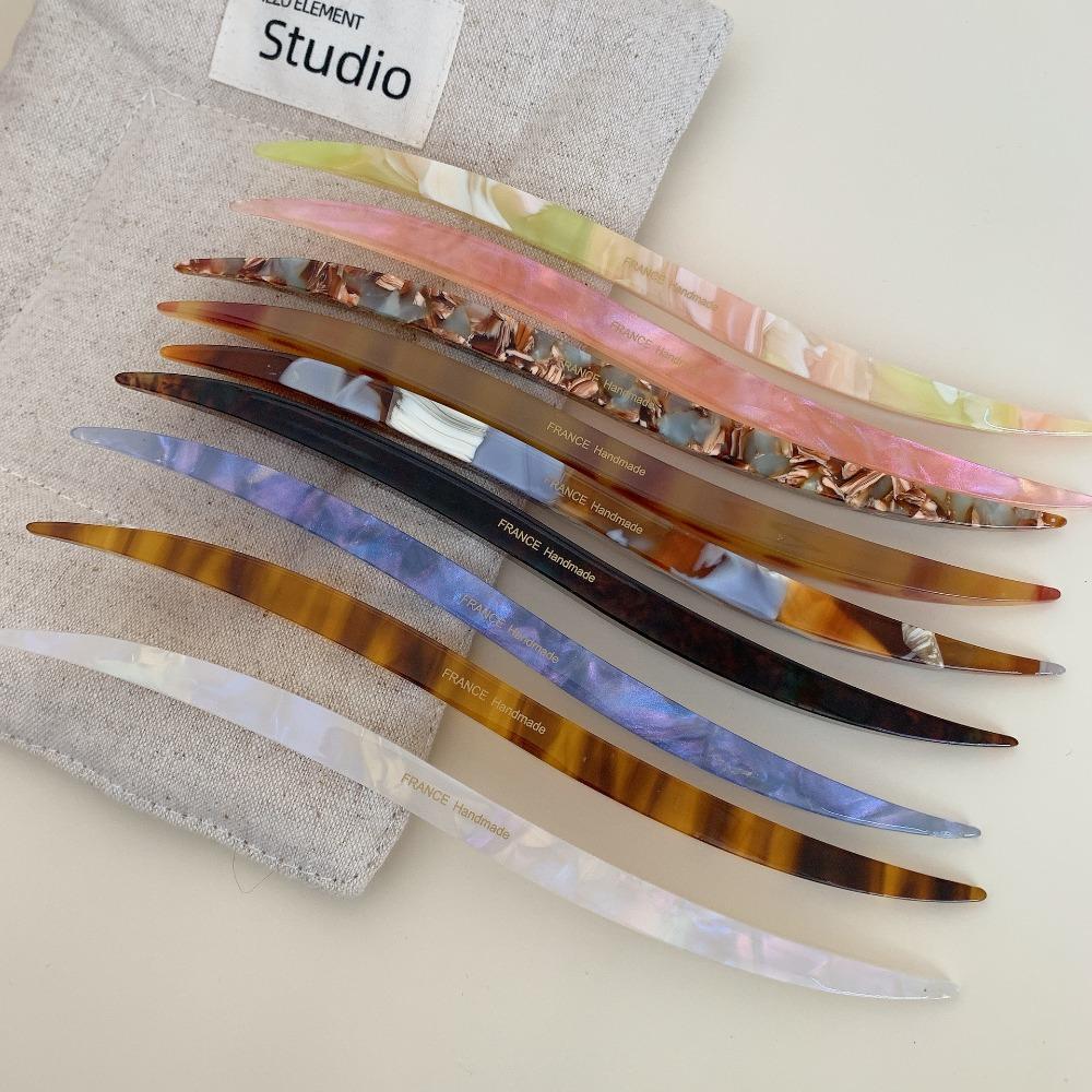 Chinese Style Willow Leaves Shape Hairpin Multicolor Hair Fork Acetic Acid Hair Stick Travel