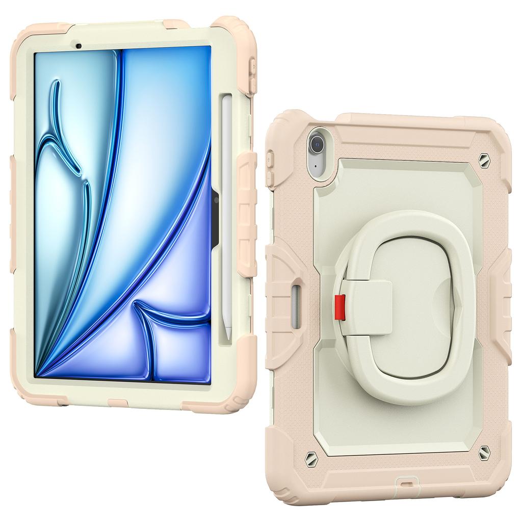 Для iPad Эйр 11 (2025)/(2024) Чехол-ручка с подставкой и слотом для ручки ПК + силиконовый чехол для планшета с ремешком