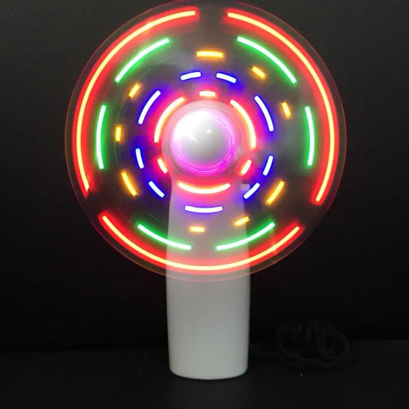 Маленький Электрический Вентилятор С Мигающими Словами Мини Портативный Игрушка Перезаряжаемый Поддержка Студенческий Вентилятор Свет Светодиодный Батарея Ручной Охлаждение N0K7