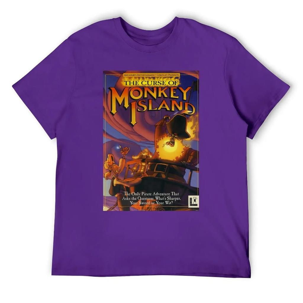 Футболка CURSE OF MONKEY ISLAND с круглым вырезом, спортивная, забавная, для любителей творчества, размер США