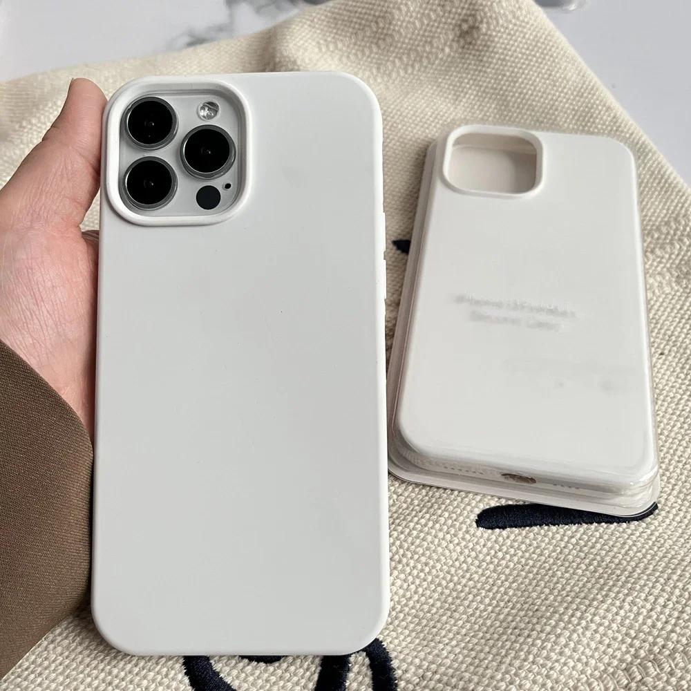 Multi-color Apple Original 16 Pro Max Phone Case, Soft Silicone for Apple 16 15 14 13 12 Full Wrap Shockproof, Anti-slip Phone Case