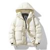 Mens Oversized Winter Down Jacket Loose Fit Plus Size Warm White Duck Coat With Hood
