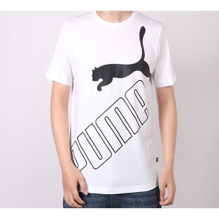 Puma Мужская футболка с коротким рукавом и большим принтом Белая 586464-02