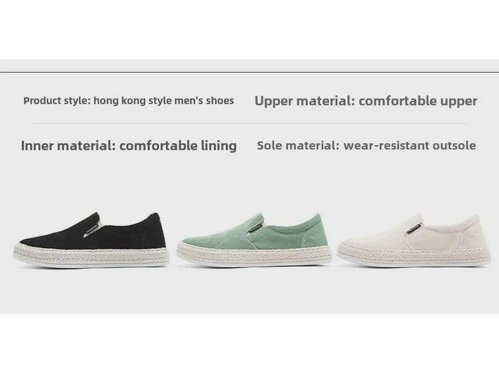 Men's Spring 2024 White Casual Slip-On Canvas Sneakers, Breathable Old Beijing Style