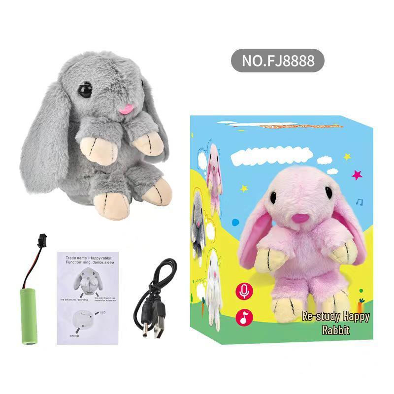 Electric Singing and Dancing Rabbit - Baby Soothing Toy with Recording and Speaking Functions