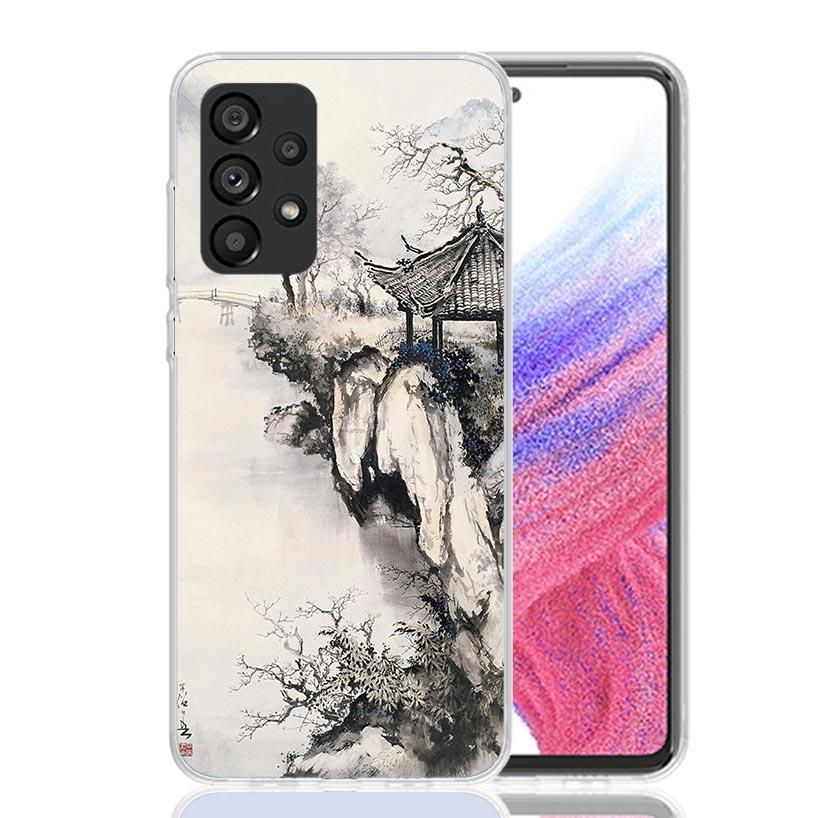 Чехол для телефона в китайском стиле, арт, тушь, для Samsung Galaxy A52 A32 A22 A12 A02S A50S A30S A51 A31 AA71 Note 20 Ultra 10 S10 Pl