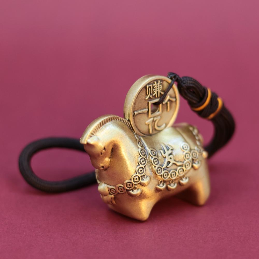 Creative Solid Brass Brass Horse Statue Cute Vintage Style Lucky Horse Figurine Handcrafted Lucky Ornament Office Decor