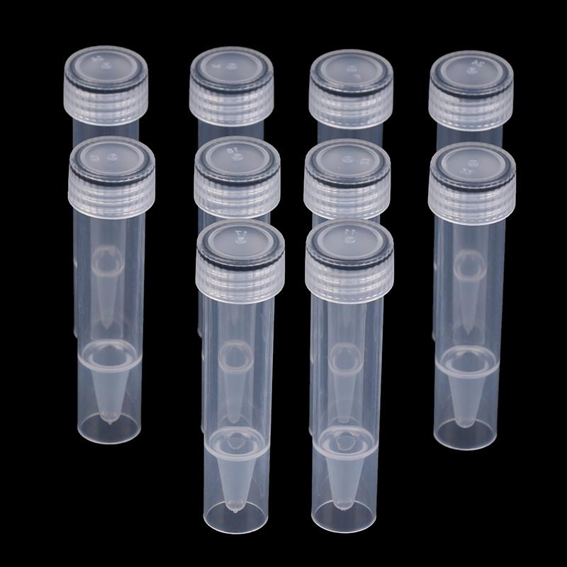 10Pcs 7Ml Centrifuge Tube Screw Cap Flat Bottom Plastic Centrifugal Tubes With Scale Centrifugal Tube Lab Vial Sample Container