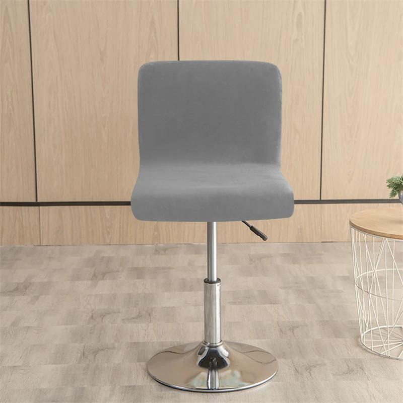 Толстый бархатный чехол на стул для барного стула, однотонные плюшевые вращающиеся чехлы на стулья, эластичные чехлы из спандекса с низкой спинкой, чехлы на обеденное сиденье