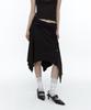 Rough Neck Knit Layer Drape Skirt Black