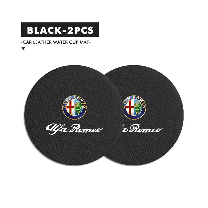2Pcs Car Coasters Anti-slip Water Cup Drink Holder Accessories For Alfa Romeo 159 Giulietta Giulia 147 Mito 156 159 166 GT