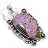 Пурпурит Драгоценный камень Ручная работа 925 Стерлинговое серебро Ювелирное изделие Подвеска 2,25" H6c89