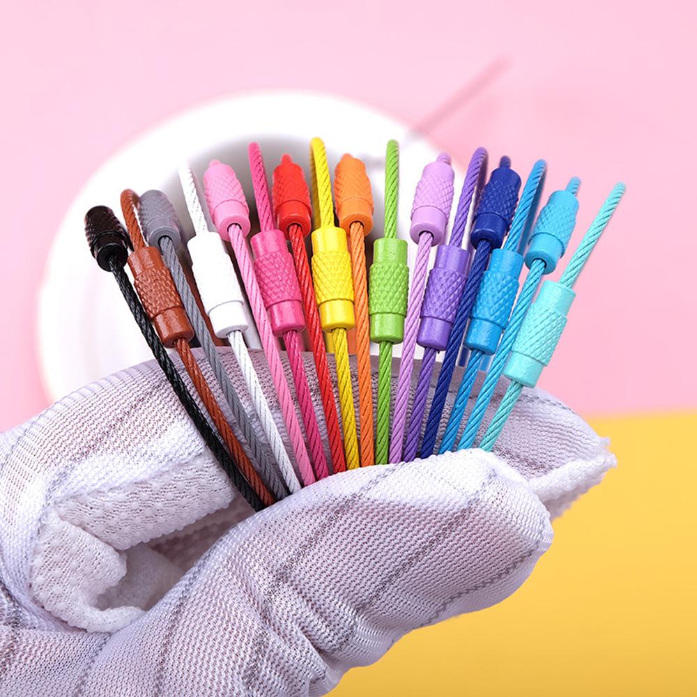 5/10pcs Screw DIY Rope Rotating Metal Material Key Ring Wire Ring Key Chain Buckle