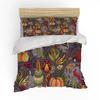 Autumn Thanksgiving Day Duvet Cover King Queen Cartoon Orange Pumpkin Turkey Bedding Set Maple Leaves Soft Polyester Quilt Cover