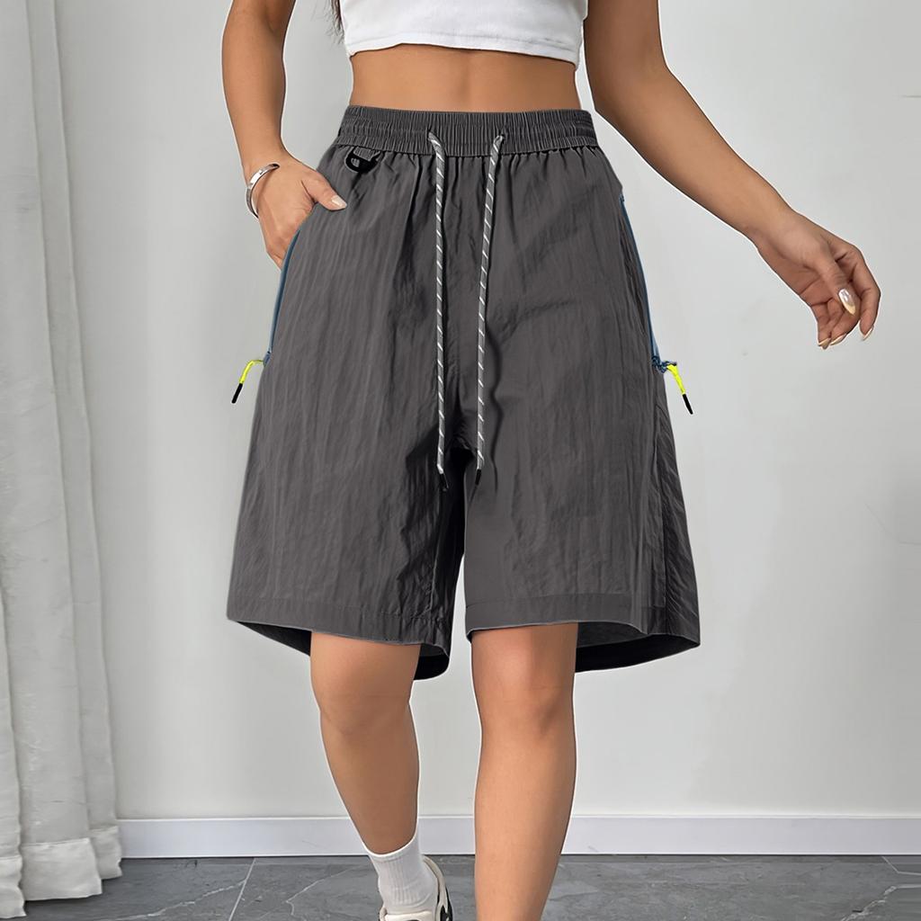 Women's Summer Work Pants Are Loose Comfortable Casual Fashionable With Multiple Pockets And Solid Color Shorts