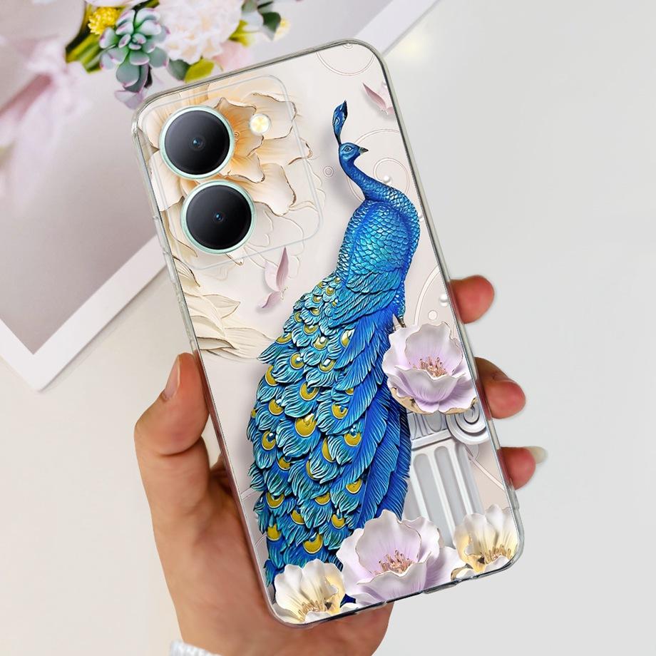 Чехол для Vivo Y78 Vivo Y78 Plus 5G Мягкий ТПУ Силиконовый Capa Coque Для Vivo V29 Lite V2244 Задняя Крышка Милый Кот Мультяшный Девичий Etui