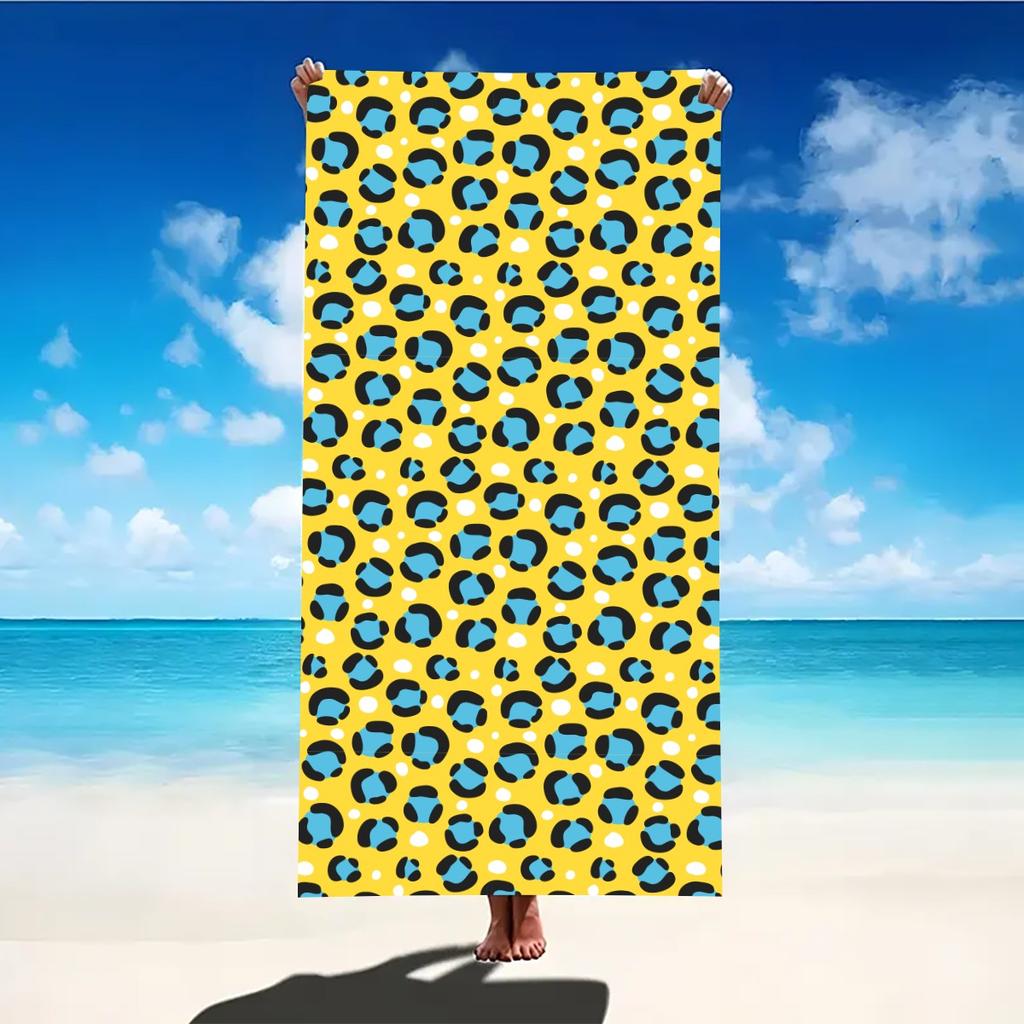 Пляжное полотенце с красочным крапчатым декором, большое, из микрофибры, ультрамягкое, быстросохнущее, для купания, легкое, для путешествий, кемпинга