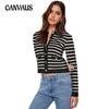 Temperament Elegant Women's Knitwear Fragrance Jacket Women Button Short Striped Cardigan