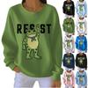 Women's Loose Comfortable Casual And Fashionable Round Neck Pattern Long Sleeved Sweatshirt