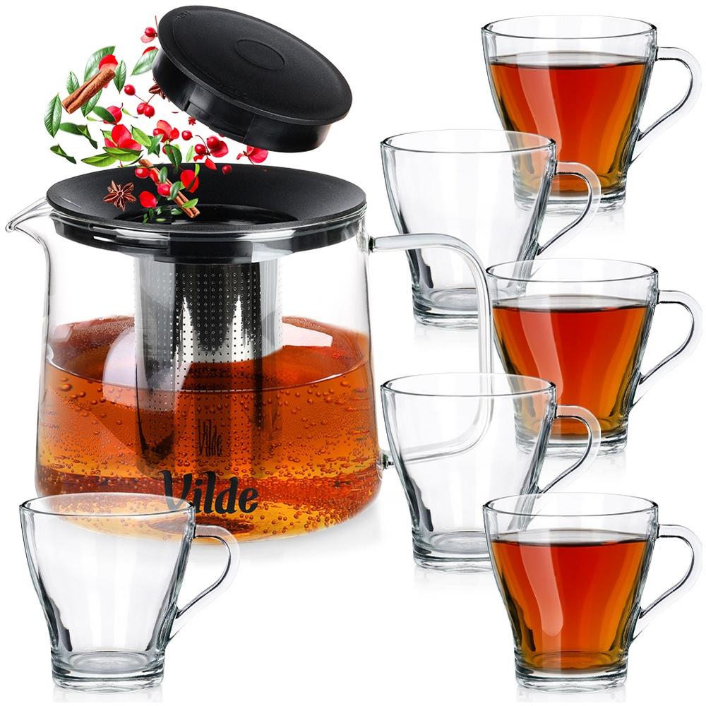 Coffee And Tea Glasses With Jug And Infuser 250 Ml / 1.5 L, 7 Pcs.